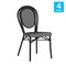 Flash Furniture Lourdes Thonet French Bistro Stacking Chair, Black and White PE Rattan and Black Alum Frame, 4PK 4-SDA-AD642002S-BKWH-BK-GG - alternate 2